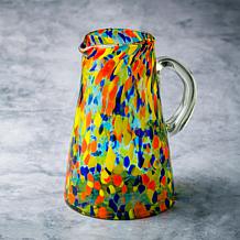 Carnival Handblown Mexican Glass Pitcher