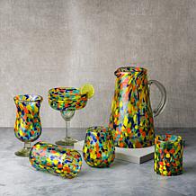 Carnival Handblown Mexican Stemless Wine Glass - Set of 6