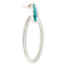 Chaco Canyon Blue Campitos Turquoise Hoop Earrings