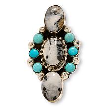 Chaco Canyon Buffalo Howlite, Sleeping Beauty Turquoise Elongated Ring