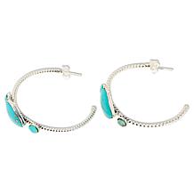Chaco Canyon Campitos Turquoise Heart Hoop Earrings