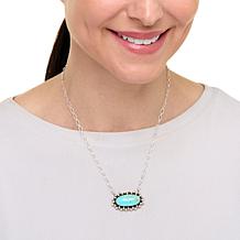 Chaco Canyon Campitos Turquoise Oval-Link Pendant Necklace