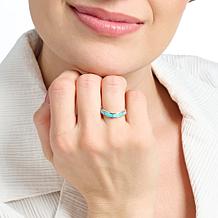 Chaco Canyon Inlaid Turquoise Chevron Band Ring