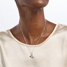 Chaco Canyon Silver Etched Cowboy Hat Pendant with Chain