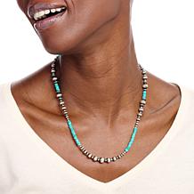 Chaco Canyon Sleeping Beauty Turquoise and "Navajo Pearl" 20" Necklace