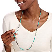 Chaco Canyon Sleeping Beauty Turquoise and "Navajo Pearl" 40" Necklace