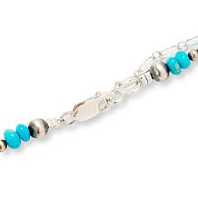 Chaco Canyon Sleeping Beauty Turquoise Beaded Lariat Necklace