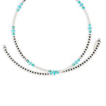 Chaco Canyon Sleeping Beauty Turquoise Dangling Bow Coil Wire Choker