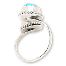 Chaco Canyon Sleeping Beauty Turquoise Double Circle Adjustable Ring
