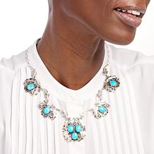 Chaco Canyon Sleeping Beauty Turquoise Leaf-Design Necklace