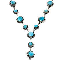 Chaco Canyon Sonoran Gold Turquoise Sterling Silver Lariat Necklace