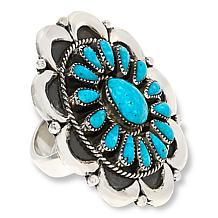 Chaco Canyon Sterling Silver Campitos Turquoise Cluster Ring