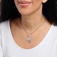 Chaco Canyon Sterling Silver Campitos Turquoise Eagle Pendant