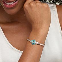 Chaco Canyon Sterling Silver Campitos Turquoise Flower Cuff Bracelet 