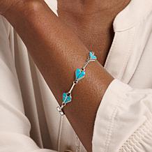 Chaco Canyon Sterling Silver Campitos Turquoise Heart Link Bracelet