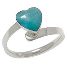 Chaco Canyon Sterling Silver Campitos Turquoise Heart Ring