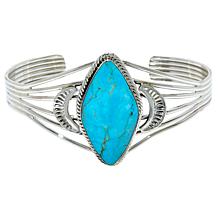 Chaco Canyon Sterling Silver Kingman Turquoise Leather Bracelet