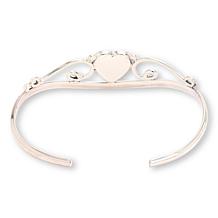 Chaco Canyon Sterling Silver Heart-Shape Pink Conch Cuff Bracelet