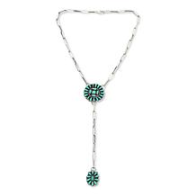 Chaco Canyon Sterling Silver Kingman Turquoise Cluster Lariat Necklace