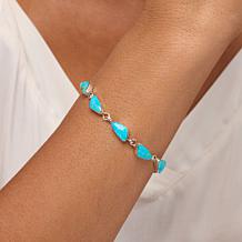 Chaco Canyon Sterling Silver Kingman Turquoise Station Link Bracelet