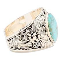 Chaco Canyon Sterling Silver Patagonia Turquoise Cuff Bracelet