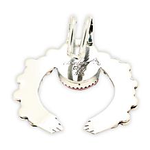 Chaco Canyon Sterling Silver Pink Conch Shell & Turquoise Naja Pendant