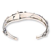 Chaco Canyon Sterling Silver Pink Conch Shell Leaf Cuff Bracelet