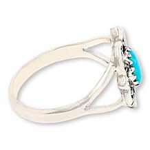 Chaco Canyon Sterling Silver Sleeping Beauty Turquoise Oval Stone Ring