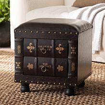 Charlier Faux Leather Upholstered Wood Storage Ottoman