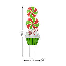 Christmas Metal Peppermint and Cupcake Yard Stake