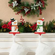 Christmas Snowmen Stocking Holders - Set of 2