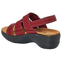 Clarks Collection Merliah2 Bali Leather Slingback Wedge Sandals