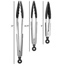 Classic Cuisine 3-piece Stainless Steel Kitchen Tongs