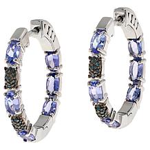Colleen Lopez Gemstone and Diamond Inside-Outside Hoop Earrings