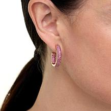 Colleen Lopez 1" Gemstone Hoop Earrings