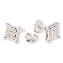 Colleen Lopez 1/10ctw White Diamond Pavé Square Stud Earrings
