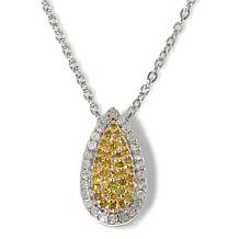 Colleen Lopez Gems Diamond Halo Pear-Shaped Necklace