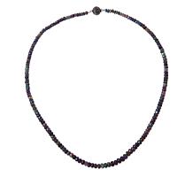Colleen Lopez 18" Ethiopian Black Opal Necklace w/Black Diamond Clasp