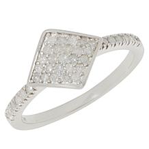 Colleen Lopez .28ctw Pavé Diamond Sterling Silver Geometric Ring