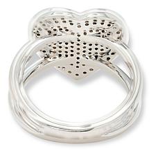 Colleen Lopez 3/8ctw Brown & White Diamond Pavé' Heart Ring 