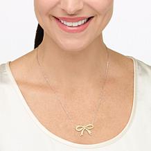 Colleen Lopez 5/8ctw Colored Diamond Bow Necklace