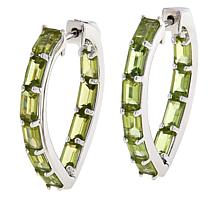Colleen Lopez Baguette Gemstone Inside-Outside Hoop Earrings