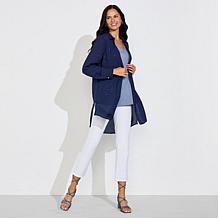 Colleen Lopez Button-Front Sequin Tunic