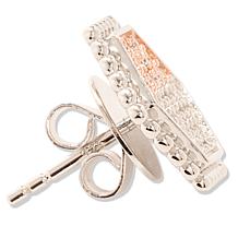 Colleen Lopez Champagne Diamond and White Sapphire Stud Earrings