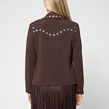 Colleen Lopez Crepe Knit Jacket with Stud Detail
