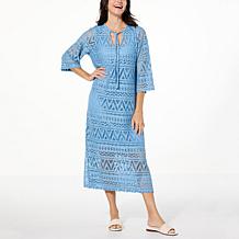 Colleen Lopez Crochet Vacation Maxi Dress with Cami Slip