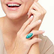 Colleen Lopez Elongated Marquise Gemstone Sterling Silver Ring