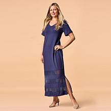 Colleen Lopez EveryWear Mesh Insert Maxi Dress