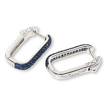 Colleen Lopez Exotic Gemstone Sterling Silver Paperclip Hoop Earrings