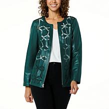Colleen Lopez Faux Leather and Mesh Jacket